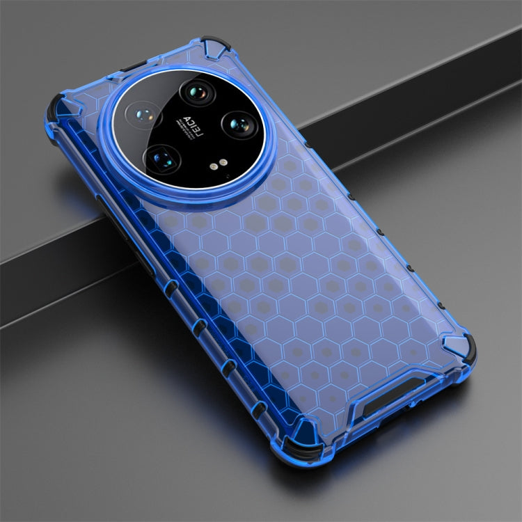 For Xiaomi 14 Ultra Shockproof Honeycomb Phone Case(Blue) - 14 Ultra Cases by buy2fix | Online Shopping UK | buy2fix