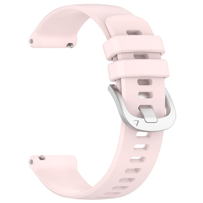 For Garmin Vivoactive 5 Liquid Glossy Silver Buckle Silicone Watch Band(Pink) - Watch Bands by buy2fix | Online Shopping UK | buy2fix