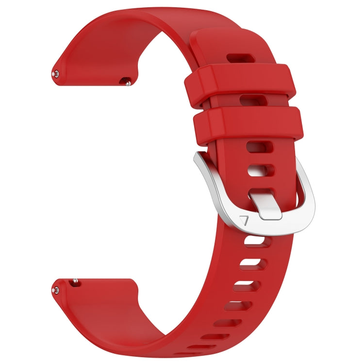 For Garmin Approach S40 Liquid Glossy Silver Buckle Silicone Watch Band(Red) - Watch Bands by buy2fix | Online Shopping UK | buy2fix