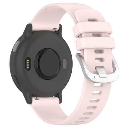 For Garmin Venu / Venu SQ Liquid Glossy Silver Buckle Silicone Watch Band(Pink) - Watch Bands by buy2fix | Online Shopping UK | buy2fix