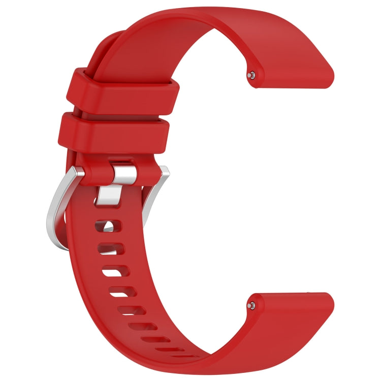 For Garmin VivoMove Style / Vivomove Liquid Glossy Silver Buckle Silicone Watch Band(Red) - Watch Bands by buy2fix | Online Shopping UK | buy2fix