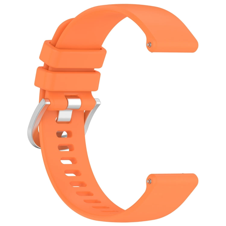 For Garmin Vivoactive3 / 3 Music Liquid Glossy Silver Buckle Silicone Watch Band(Orange) - Watch Bands by buy2fix | Online Shopping UK | buy2fix