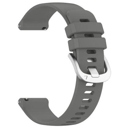 For Garmin Forerunner245 / 245 Music Liquid Glossy Silver Buckle Silicone Watch Band(Gray) - Watch Bands by buy2fix | Online Shopping UK | buy2fix