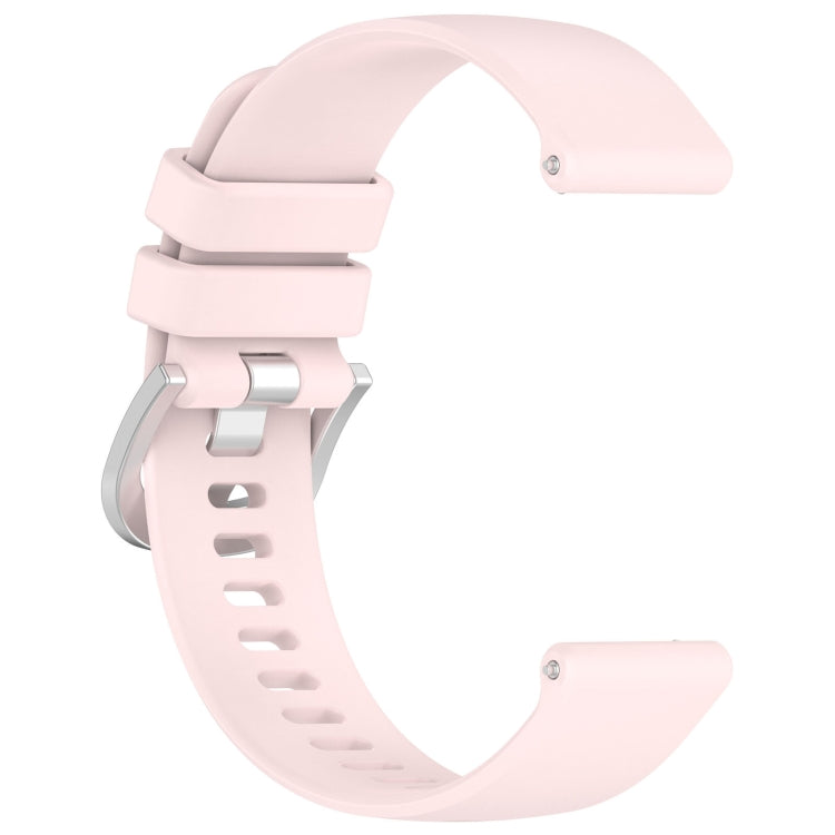 For Garmin Venu 2S Liquid Glossy Silver Buckle Silicone Watch Band(Pink) - Watch Bands by buy2fix | Online Shopping UK | buy2fix