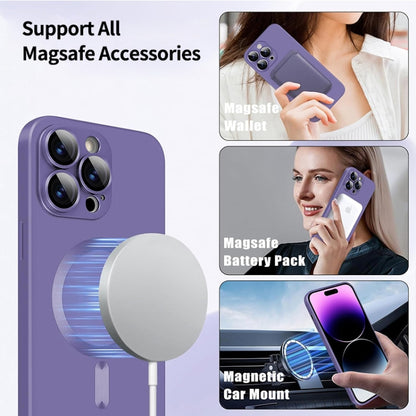 For iPhone 15 Plus ENKAY MagSafe Matte TPU Phone Case with Lens Film & Screen Glass Film(Purple) - iPhone 15 Plus Cases by ENKAY | Online Shopping UK | buy2fix