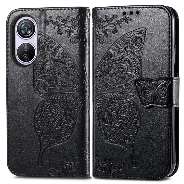 For Blackview A200 Pro Butterfly Love Flower Embossed Leather Phone Case(Black) - More Brand by buy2fix | Online Shopping UK | buy2fix