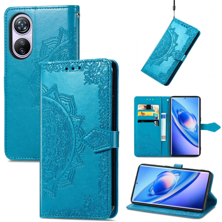 For Blackview A200 Pro Mandala Flower Embossed Leather Phone Case(Blue) - More Brand by buy2fix | Online Shopping UK | buy2fix