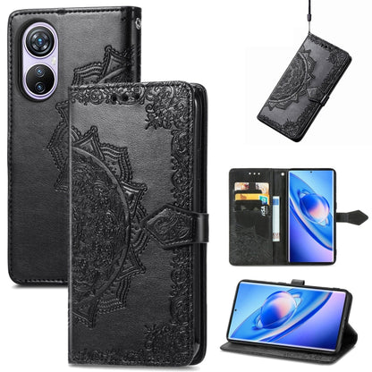 For Blackview A200 Pro Mandala Flower Embossed Leather Phone Case(Black) - More Brand by buy2fix | Online Shopping UK | buy2fix