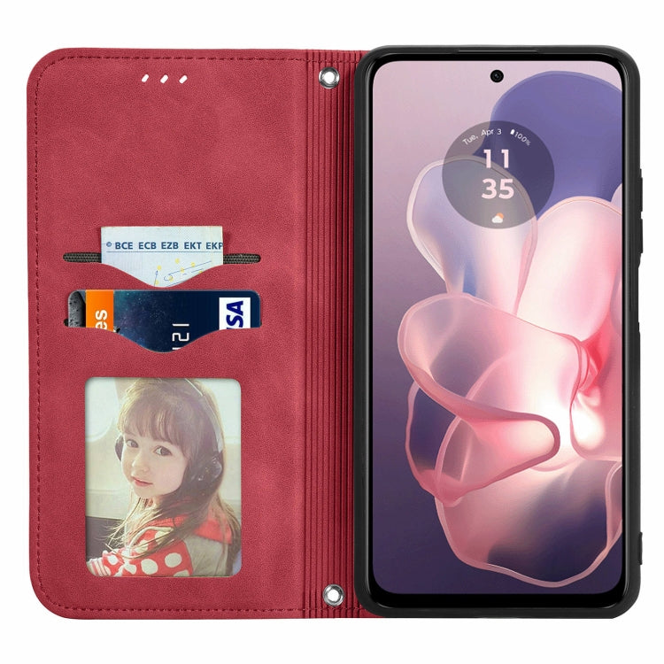 For Motorola Moto G Power 5G 2024 Retro Skin Feel Magnetic Flip Leather Phone Case(Red) - Motorola Cases by buy2fix | Online Shopping UK | buy2fix