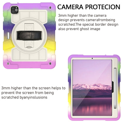 For iPad Air 11 2024 Silicone Hybrid PC Shockproof Tablet Case with Shoulder Strap(Colorful Purple) - iPad Air 11 2024 Cases by buy2fix | Online Shopping UK | buy2fix