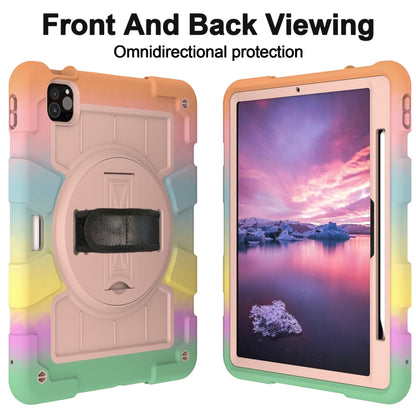 For iPad Pro 11 2024 Silicone Hybrid PC Shockproof Tablet Case with Shoulder Strap(Colorful Gold) - iPad Pro 11 2024 Cases by buy2fix | Online Shopping UK | buy2fix