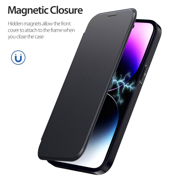 For iPhone X MagSafe RFID Blocking Adsorption Flip Leather Phone Case(Black) - More iPhone Cases by buy2fix | Online Shopping UK | buy2fix