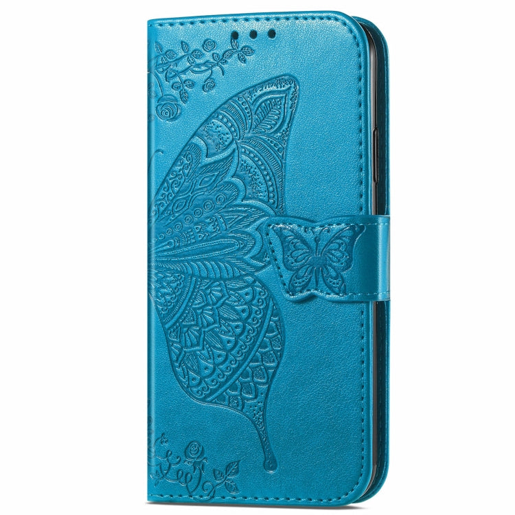 For Blackview A96 Butterfly Love Flower Embossed Leather Phone Case(Blue) - More Brand by buy2fix | Online Shopping UK | buy2fix