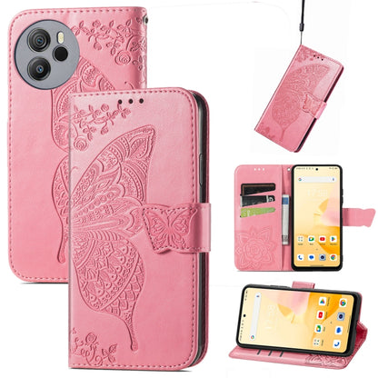 For Blackview Shark 8 Butterfly Love Flower Embossed Leather Phone Case(Pink) - More Brand by buy2fix | Online Shopping UK | buy2fix