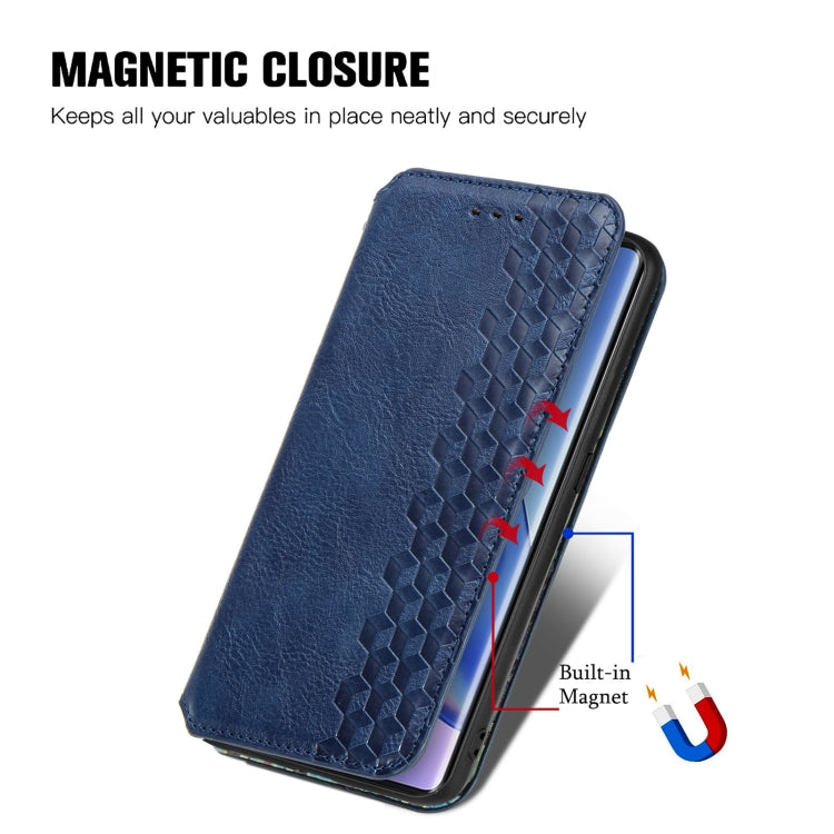 For Blackview A200 Pro Cubic Grid Pressed Magnetic Leather Phone Case(Blue) - More Brand by buy2fix | Online Shopping UK | buy2fix