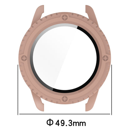 For Xiaomi Watch S3 PC + Tempered Film Integrated Watch Protective Case(Beige) - Watch Cases by buy2fix | Online Shopping UK | buy2fix