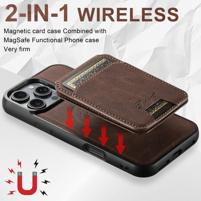 For iPhone 16 Suteni H16 Litchi Texture Leather Detachable Wallet Back Phone Case(Brown) - iPhone 16 Cases by Suteni | Online Shopping UK | buy2fix