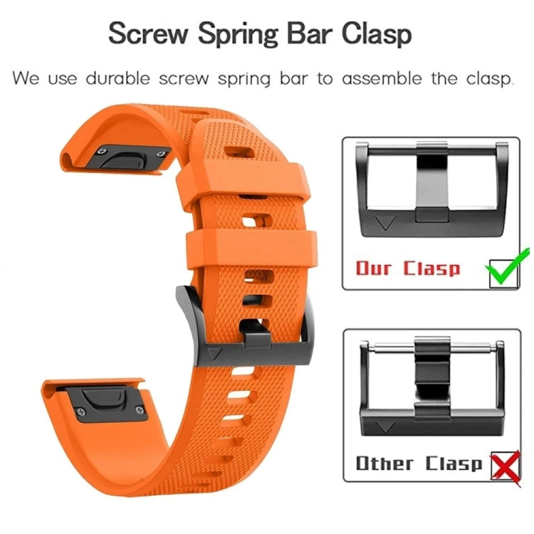 For Garmin Fenix 7 Solar 22mm Quick Release Silicone Watch Band(Orange) - Watch Bands by buy2fix | Online Shopping UK | buy2fix