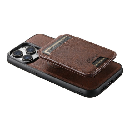 For iPhone 13 Pro Suteni H17 Litchi Texture Leather MagSafe Detachable Wallet Phone Case(Brown) - iPhone 13 Pro Cases by Suteni | Online Shopping UK | buy2fix