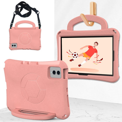 For Samsung Galaxy Tab S9 FE 11 X510 2023 Handle Football Shaped EVA Shockproof Tablet Case(Light Pink) - Galaxy Tab S9 FE by buy2fix | Online Shopping UK | buy2fix