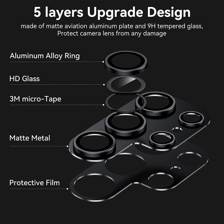 For Samsung Galaxy S24 Ultra 5G ENKAY Hat-Prince AR Aluminium Alloy Tempered Glass Camera Lens Film(Silver) - Galaxy S24 Ultra 5G Tempered Glass by ENKAY | Online Shopping UK | buy2fix