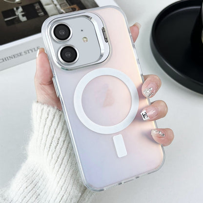 For iPhone 12 MagSafe Lens Holder PC Hybrid TPU Phone Case(White) - iPhone 12 / 12 Pro Cases by buy2fix | Online Shopping UK | buy2fix