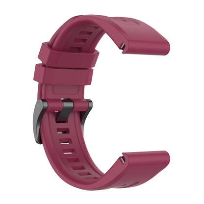 For Garmin Epix Gen2 / Epix Pro Gen2 47mm Solid Color Black Buckle Silicone Quick Release Watch Band(Wine Red) - Watch Bands by buy2fix | Online Shopping UK | buy2fix