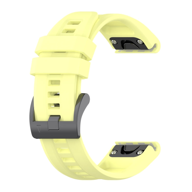 For Garmin Forerunner 965 / 955 / 945 / 935 Solid Color Black Buckle Silicone Quick Release Watch Band(Yellow) - Watch Bands by buy2fix | Online Shopping UK | buy2fix