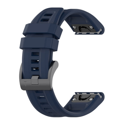 For Garmin Forerunner 965 / 955 / 945 / 935 Solid Color Black Buckle Silicone Quick Release Watch Band(Dark Blue) - Watch Bands by buy2fix | Online Shopping UK | buy2fix