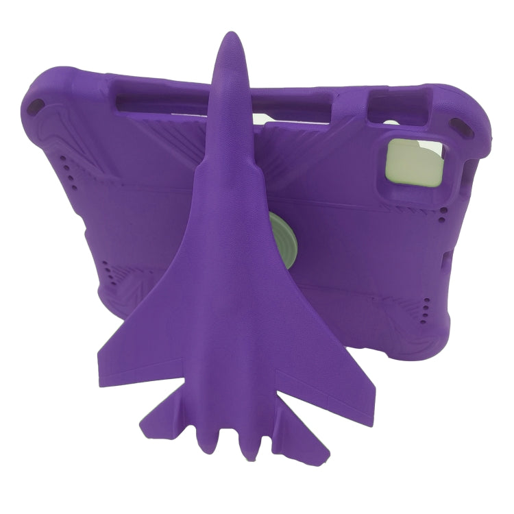 For iPad Pro 11 2024 360 Rotation Aircraft Holder EVA Shockproof Tablet Case(Purple) - iPad Pro 11 2024 Cases by buy2fix | Online Shopping UK | buy2fix