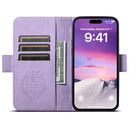 For iPhone 13 Pro Max SUTENI J07 Multifunctional Horizontal Flip Magsafe Leather Phone Case(Purple) - iPhone 13 Pro Max Cases by Suteni | Online Shopping UK | buy2fix