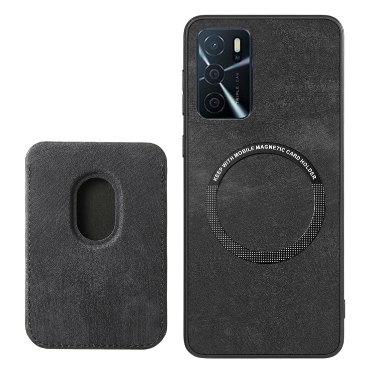 For OPPO Reno10 Global Retro Leather Card Bag Magnetic Phone Case(Black) - OPPO Cases by buy2fix | Online Shopping UK | buy2fix