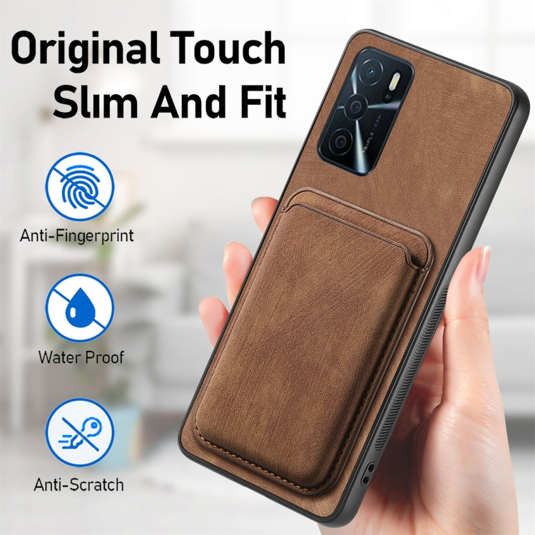 For OPPO Reno10 Pro Global Retro Leather Card Bag Magnetic Phone Case(Brown) - OPPO Cases by buy2fix | Online Shopping UK | buy2fix