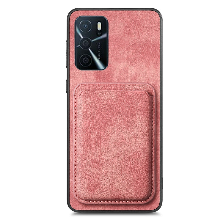 For OPPO Reno10 Pro+ Retro Leather Card Bag Magnetic Phone Case(Pink) - OPPO Cases by buy2fix | Online Shopping UK | buy2fix