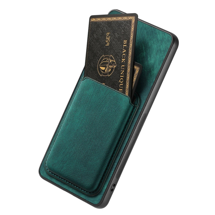 For OPPO Reno8 T 5G Retro Leather Card Bag Magnetic Phone Case(Green) - OPPO Cases by buy2fix | Online Shopping UK | buy2fix