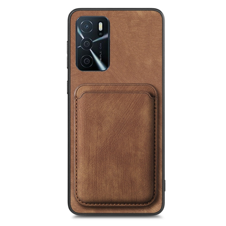 For OPPO Find X5 Retro Leather Card Bag Magnetic Phone Case(Brown) - OPPO Cases by buy2fix | Online Shopping UK | buy2fix