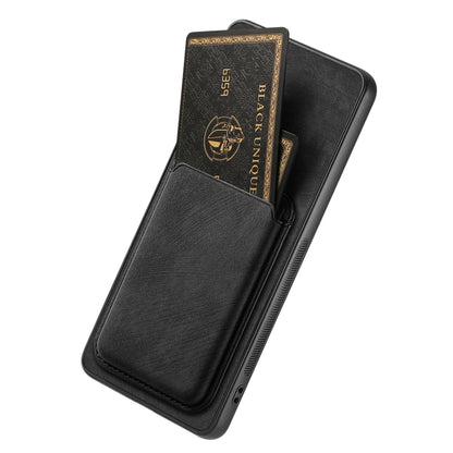 For OPPO Reno6 Z Retro Leather Card Bag Magnetic Phone Case(Black) - OPPO Cases by buy2fix | Online Shopping UK | buy2fix