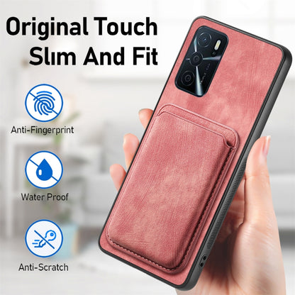 For OPPO Reno6 5G Retro Leather Card Bag Magnetic Phone Case(Pink) - OPPO Cases by buy2fix | Online Shopping UK | buy2fix