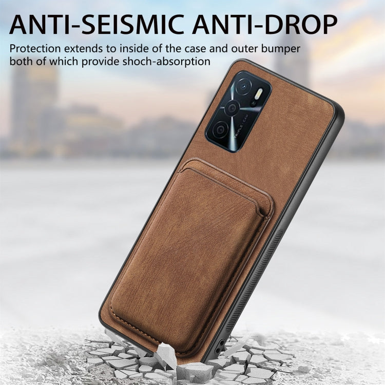 For OPPO A79 5G Retro Leather Card Bag Magnetic Phone Case(Brown) - OPPO Cases by buy2fix | Online Shopping UK | buy2fix