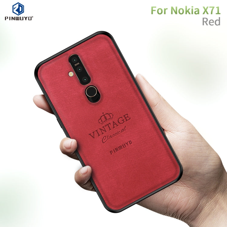 PINWUYO Shockproof Waterproof Full Coverage PC + TPU + Skin Protective Case for Nokia X71(Red) - Nokia Cases by PINWUYO | Online Shopping UK | buy2fix