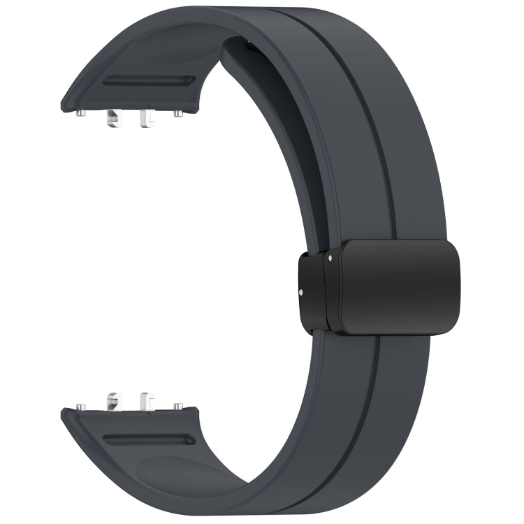 For Samsung Galaxy Fit 3 SM-R390 Magnetic Folding Buckle Silicone Watch Band(Dark Gray) - Watch Bands by buy2fix | Online Shopping UK | buy2fix