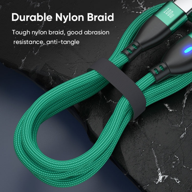 ENKAY 3 in 1 PD100W Type-C to Type-C / 8 Pin / Micro USB Magnetic Fast Charging Cable, Cable Length:1m(Green) - Charging Cable & Head by ENKAY | Online Shopping UK | buy2fix