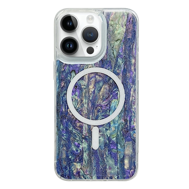 For iPhone 13 Pro Shell Texture Multicolor MagSafe TPU Phone Case(Peacock Blue) - iPhone 13 Pro Cases by buy2fix | Online Shopping UK | buy2fix