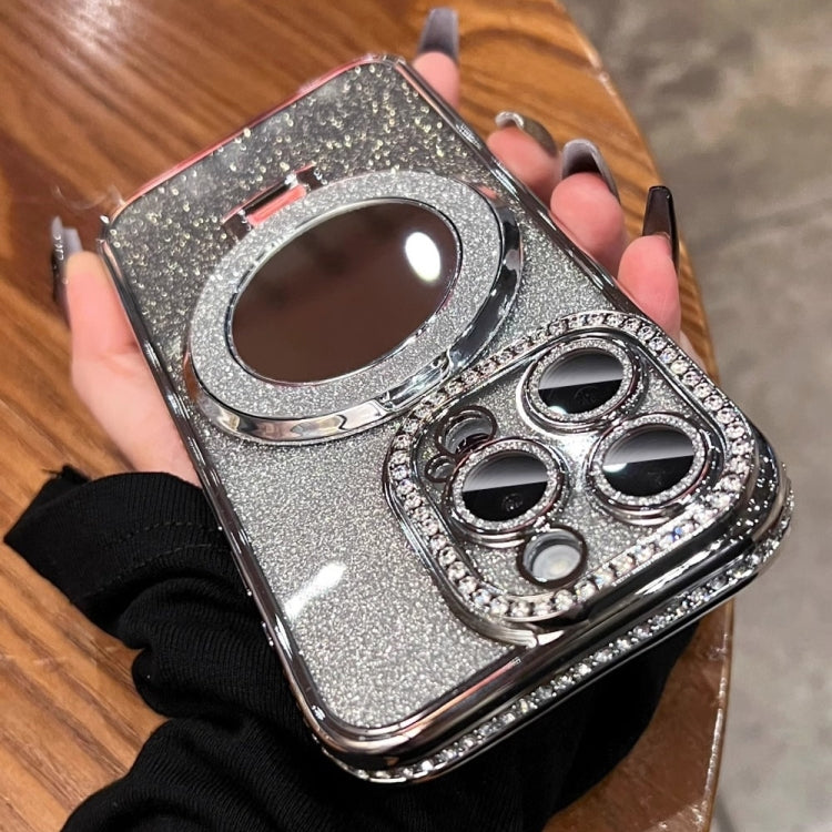 For iPhone 13 Pro Max MagSafe Rhinestone Mirror Glitter TPU Phone Case(Space Silver) - iPhone 13 Pro Max Cases by buy2fix | Online Shopping UK | buy2fix