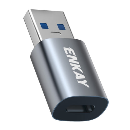 ENKAY ENK-AT118 Aluminium Alloy Male USB 3.1 to Female Type-C Data Adapter Converter Support Fast Charging - Type-C Adapter by ENKAY | Online Shopping UK | buy2fix