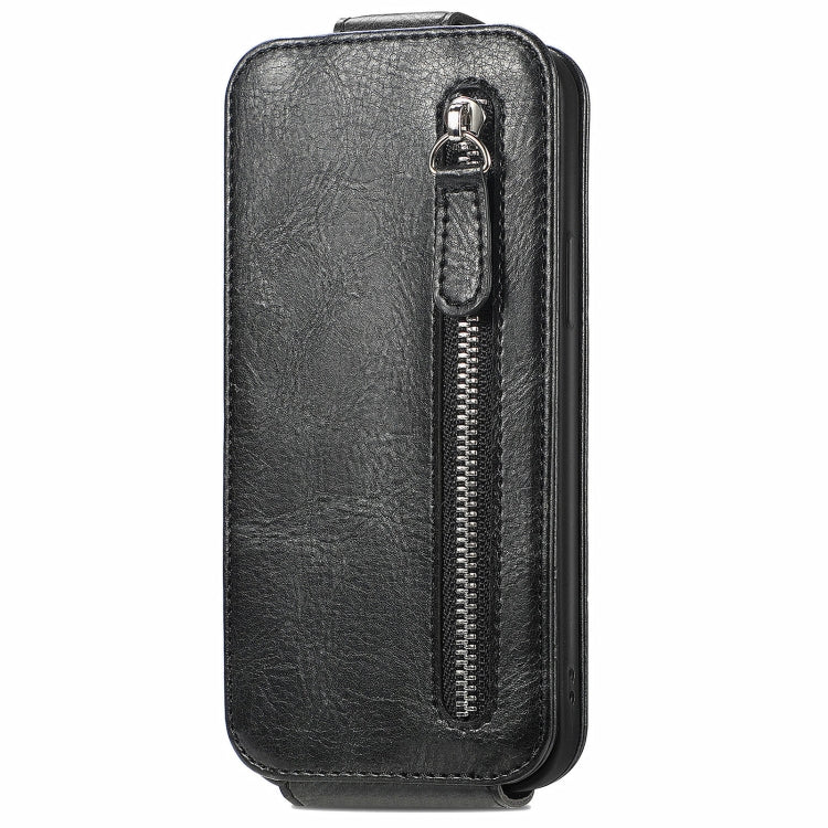 For OnePlus 12 Zipper Wallet Vertical Flip Leather Phone Case(Black) - OnePlus Cases by buy2fix | Online Shopping UK | buy2fix