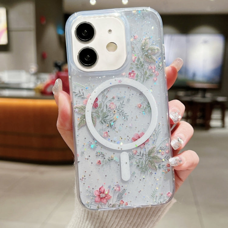 For iPhone 12 / 12 Pro Spring Garden MagSafe TPU Phone Case(F04 French Flowers) - iPhone 12 / 12 Pro Cases by buy2fix | Online Shopping UK | buy2fix