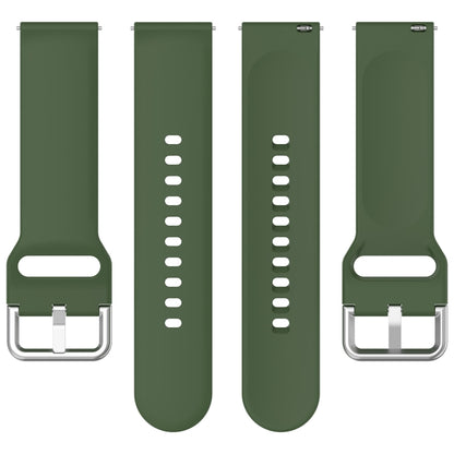 For Xiaomi Watch 2 Solid Color Metal Silver Buckle Silicone Watch Band, Size: L(Army Green) - Watch Bands by buy2fix | Online Shopping UK | buy2fix