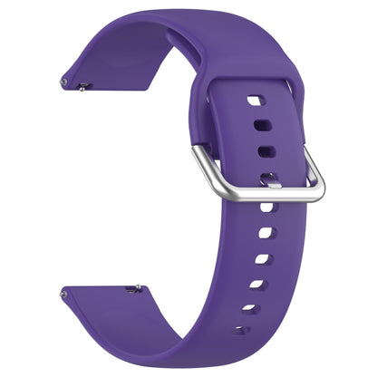 For Xiaomi Watch 2 Solid Color Metal Silver Buckle Silicone Watch Band, Size: L(Purple) - Watch Bands by buy2fix | Online Shopping UK | buy2fix