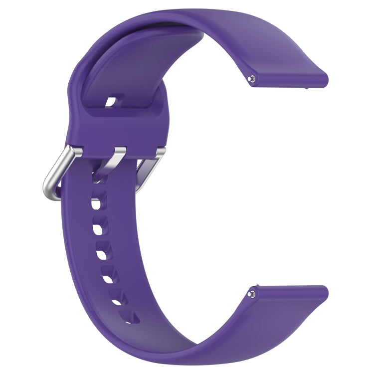 For Xiaomi Watch 2 Solid Color Metal Silver Buckle Silicone Watch Band, Size: L(Purple) - Watch Bands by buy2fix | Online Shopping UK | buy2fix